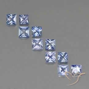 2.64캐럿 천연 베이비 블루 사파이어 보석, 스퀘어, 3.3×3.3 mm, VS