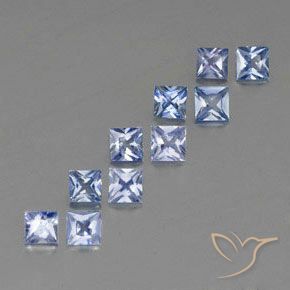 2.64캐럿 천연 베이비 블루 사파이어 보석, 스퀘어, 3.3×3.3 mm, VS