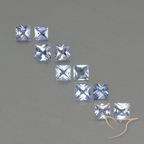 2.16캐럿 천연 라이트 퍼플리쉬 블루 사파이어 보석, 스퀘어, 3×2.9 mm, VVS-VS