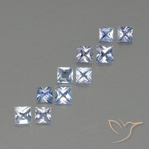 2.16캐럿 천연 라이트 퍼플리쉬 블루 사파이어 보석, 스퀘어, 3×2.9 mm, VVS-VS