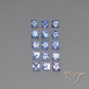 3.56캐럿 천연 라이트 바이올렛 블루 사파이어 보석, 스퀘어, 3.1×3.1 mm, VS