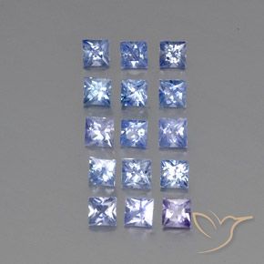 3.56캐럿 천연 라이트 바이올렛 블루 사파이어 보석, 스퀘어, 3.1×3.1 mm, VS