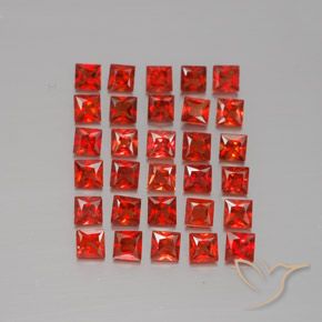 2.66캐럿 천연 파이어 레드 사파이어 보석, 스퀘어, 2.3×2.3 mm, VVS-VS