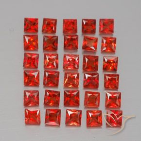 2.66캐럿 천연 파이어 레드 사파이어 보석, 스퀘어, 2.3×2.3 mm, VVS-VS