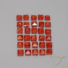 2.66캐럿 천연 파이어 레드 사파이어 보석, 스퀘어, 2.3×2.3 mm, VVS-VS