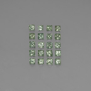 캐럿 천연 그린 사파이어 보석, 스퀘어, 2.6×2.6 mm, VVS-VS