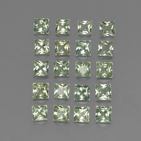 캐럿 천연 그린 사파이어 보석, 스퀘어, 2.8×2.7 mm, VVS-VS