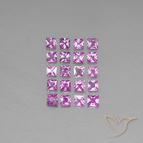 3.50캐럿 천연 분홍빛이 도는 보라색 사파이어 보석, 정사각형, VVS-VS