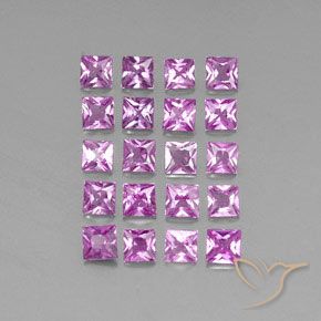 3.50캐럿 천연 분홍빛이 도는 보라색 사파이어 보석, 정사각형, VVS-VS