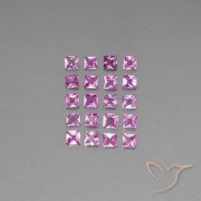 2.59캐럿 천연 핑크빛 퍼플 사파이어 보석, 스퀘어, 2.9×2.9 mm, VVS-VS