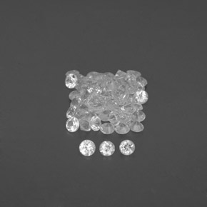 캐럿 천연 화이트 사파이어 보석, 라운드 컷, 1.53 mm, VVS-VS