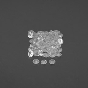 캐럿 천연 화이트 사파이어 보석, 라운드 컷, 1.53 mm, VVS-VS
