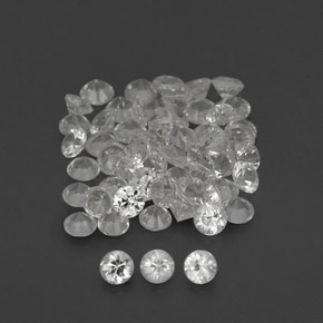 캐럿 천연 화이트 사파이어 보석, 라운드 컷, 1.59 mm, VVS-VS
