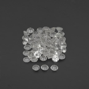 캐럿 천연 화이트 사파이어 보석, 라운드 컷, 1.59 mm, VVS-VS