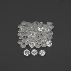 캐럿 천연 화이트 사파이어 보석, 라운드 컷, 1.66 mm, VVS-VS