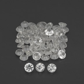 캐럿 천연 화이트 사파이어 보석, 라운드 컷, 1.66 mm, VVS-VS