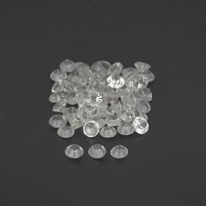 캐럿 천연 화이트 사파이어 보석, 라운드 컷, 1.66 mm, VVS-VS