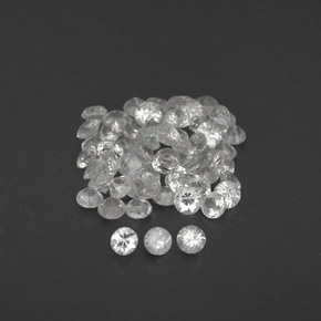 캐럿 천연 화이트 사파이어 보석, 라운드 컷, 1.58 mm, VVS-VS