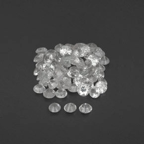 캐럿 천연 화이트 사파이어 보석, 라운드 컷, 1.58 mm, VVS-VS