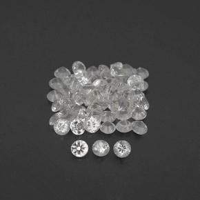캐럿 천연 화이트 사파이어 보석, 라운드 컷, 1.60 mm, VVS-VS