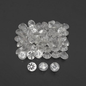 캐럿 천연 화이트 사파이어 보석, 라운드 컷, 1.60 mm, VVS-VS