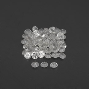 캐럿 천연 화이트 사파이어 보석, 라운드 컷, 1.60 mm, VVS-VS