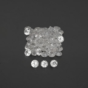 캐럿 천연 화이트 사파이어 보석, 라운드 컷, 1.59 mm, VVS-VS