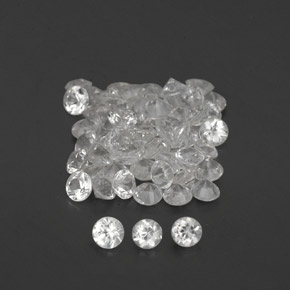 캐럿 천연 화이트 사파이어 보석, 라운드 컷, 1.59 mm, VVS-VS