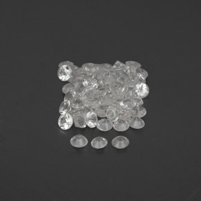 캐럿 천연 화이트 사파이어 보석, 라운드 컷, 1.59 mm, VVS-VS