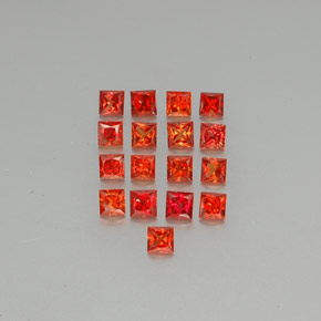 캐럿 천연 레드 오렌지 사파이어 보석, 스퀘어, 3.2×3.2 mm, VVS-VS