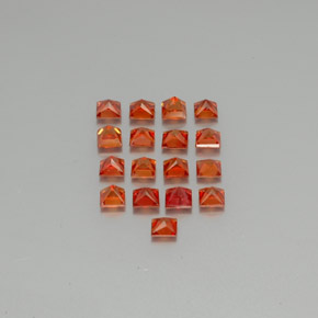 캐럿 천연 레드 오렌지 사파이어 보석, 스퀘어, 3.2×3.2 mm, VVS-VS