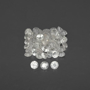 캐럿 천연 화이트 사파이어 보석, 라운드 컷, 1.50 mm, VVS-VS