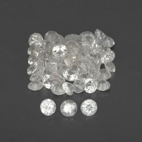 캐럿 천연 화이트 사파이어 보석, 라운드 컷, 1.50 mm, VVS-VS