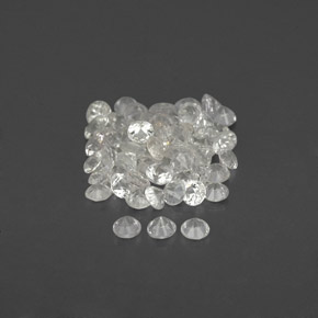 캐럿 천연 화이트 사파이어 보석, 라운드 컷, 1.50 mm, VVS-VS
