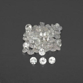 캐럿 천연 화이트 사파이어 보석, 라운드 컷, 1.47 mm, VVS-VS