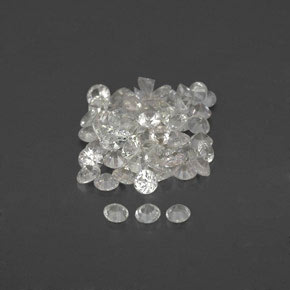 캐럿 천연 화이트 사파이어 보석, 라운드 컷, 1.47 mm, VVS-VS