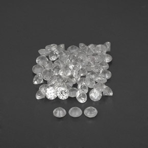 캐럿 천연 화이트 사파이어 보석, 라운드 컷, 1.57 mm, VVS-VS