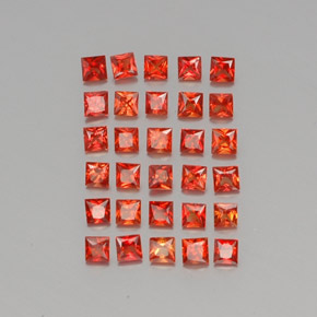 캐럿 천연 레드 오렌지 사파이어 보석, 스퀘어, 2.5×2.5 mm, VVS-VS
