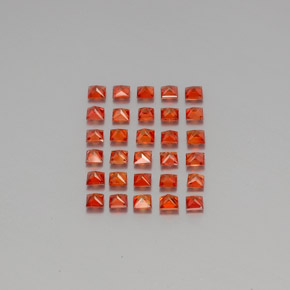 캐럿 천연 레드 오렌지 사파이어 보석, 스퀘어, 2.5×2.5 mm, VVS-VS