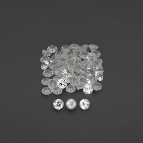 캐럿 천연 화이트 사파이어 보석, 라운드 컷, 1.58 mm, VVS-VS