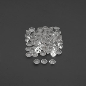 캐럿 천연 화이트 사파이어 보석, 라운드 컷, 1.58 mm, VVS-VS