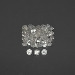 캐럿 천연 화이트 사파이어 보석, 라운드 컷, 1.61 mm, VVS-VS