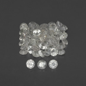 캐럿 천연 화이트 사파이어 보석, 라운드 컷, 1.61 mm, VVS-VS