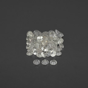 캐럿 천연 화이트 사파이어 보석, 라운드 컷, 1.61 mm, VVS-VS