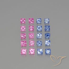 2.50캐럿 천연 다색 사파이어 보석, 정사각형, VVS-VS