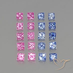 2.50캐럿 천연 다색 사파이어 보석, 정사각형, VVS-VS