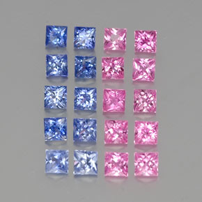 4.18캐럿 천연 다색 사파이어 보석, 정사각형, VVS-VS