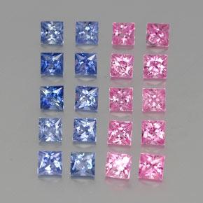 4.74캐럿 천연 멀티컬러 사파이어 보석, 스퀘어, 3.3×3.3 mm, VVS-VS