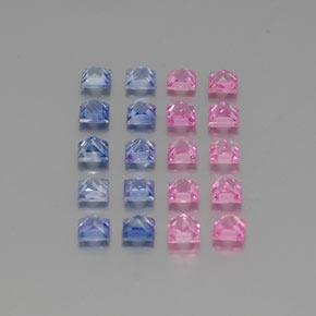 4.74캐럿 천연 멀티컬러 사파이어 보석, 스퀘어, 3.3×3.3 mm, VVS-VS