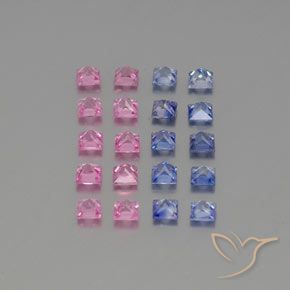 3.40캐럿 천연 다색 사파이어 보석, 정사각형, VVS-VS